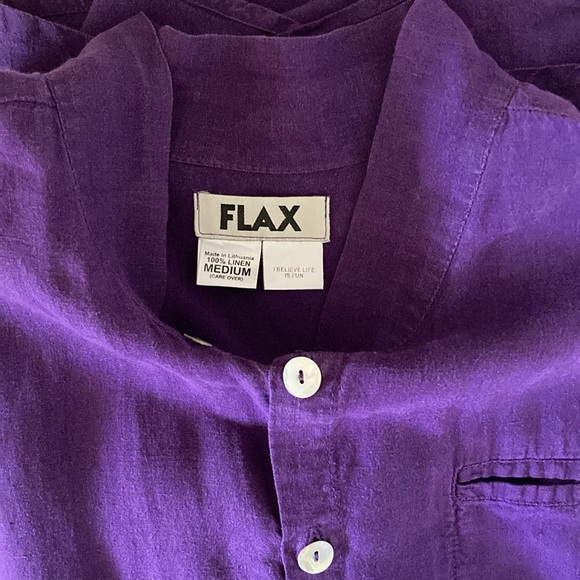 Flax  100% Linen Stand Collar Shirt - Picture 6 of 6